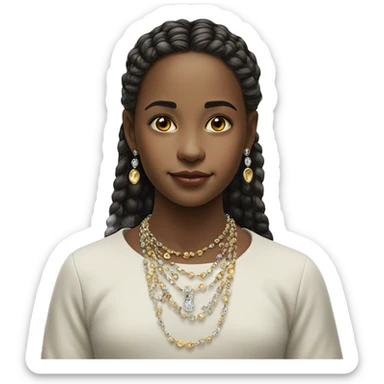 realistic portrait of girl with jewelry genervter Gesichtsausdruck sticker