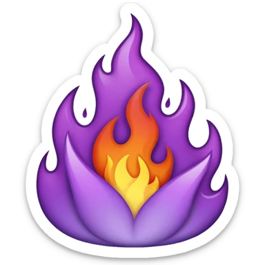 plain purple fire sticker