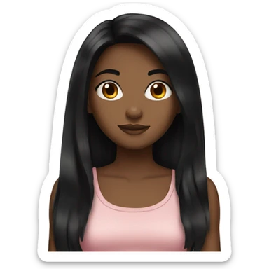 girl with blackhair sticker