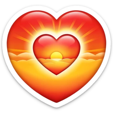 Heart with sunrise without sun sticker