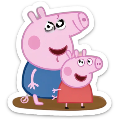 hungry peppa pig sticker