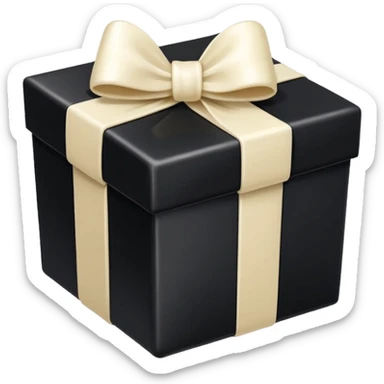 square black gift box present with an ivory bow sticker