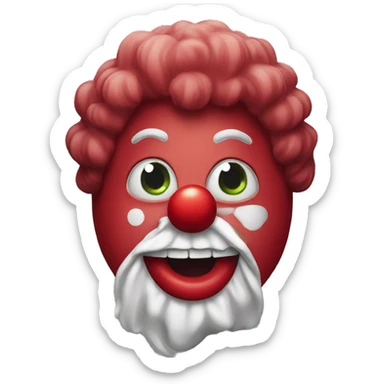 Emoji face with clown nose sticker