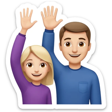 dad and daughter high-fiving, fun and energetic sticker