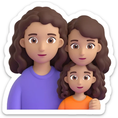long light brown hair girl with pale skin and boy with black curly hair and tanned skin looking at each other sticker