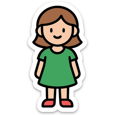 girl in green dress sticker