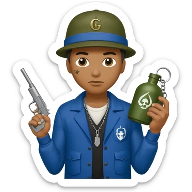 gangster crips while holding grenade sticker