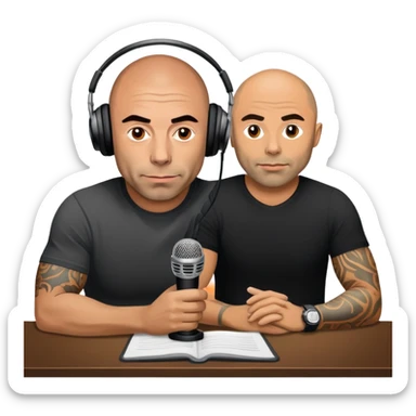 generate realistic detailed joe rogan podcast sticker