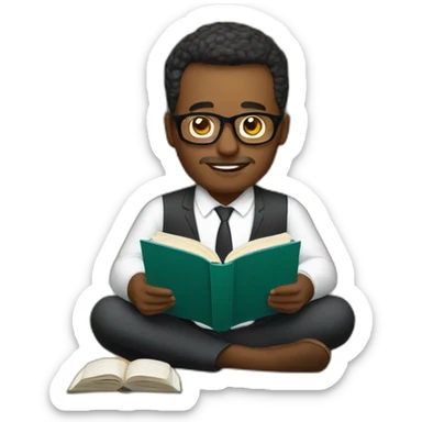 entrepreneur reading a book sticker