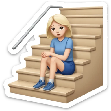 lose strength in stairs white female  sticker