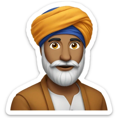 A Sikh man wearing a turban  sticker