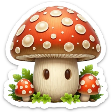 mushroom shell shield object icon, fantasy shield made from a thick mushroom cap, textured mushroom surface, natural curved shape, small glowing spores, cute forest vibe, 3D cartoon, mobile game icon style, centered, clean background, soft shadow, no text, no watermark
 
 sticker