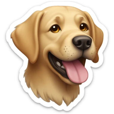 shaggy grinning Labrador-colored dog sticker