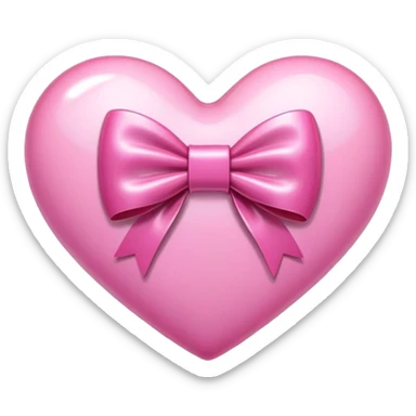 pink heart with bow in it  sticker