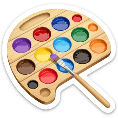 Palette with brushes sticker