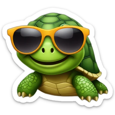 a turtle with sunglass sticker