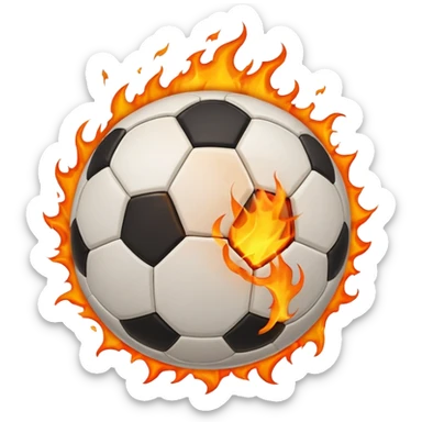 Bola de futebol queimando sticker