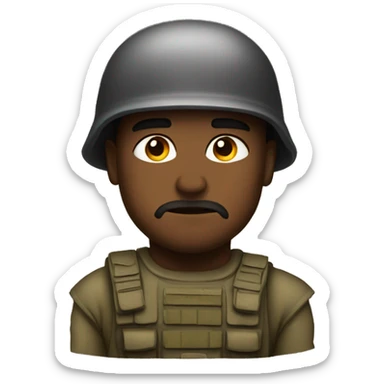 Thousand yard stare soldier sticker