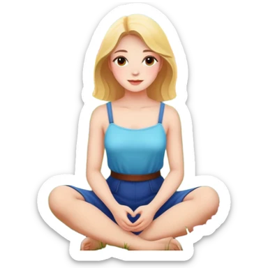 A women sitting in flowers sticker