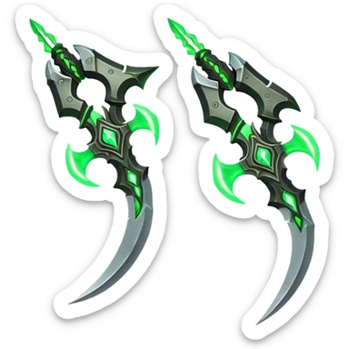 Warglaives from World of Warcraft, curved dual blades, Illidan Stormrage's weapons sticker