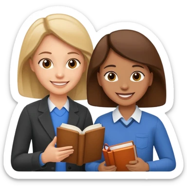 A teacher and a student having a conversation. sticker
