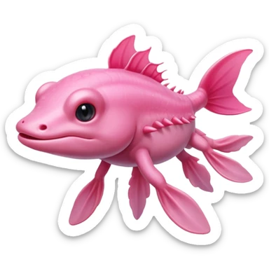 A high-resolution digital illustration of a of an axolotl sticker
