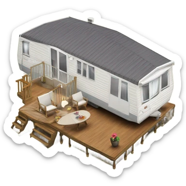 Static Caravan with Decking sticker