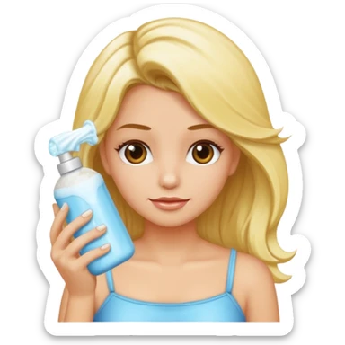 haz una chica rubia bañandose el pelo sticker