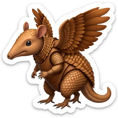 winged armadillo sticker