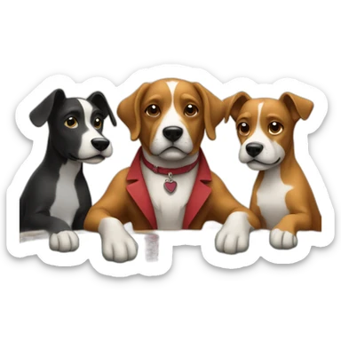 Dogs playing poker sticker