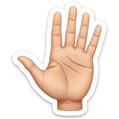 Fingering hand emoji of the palm side of the hand with the first and fourth finger are folded down, second and third finger are extended together touching each other  sticker