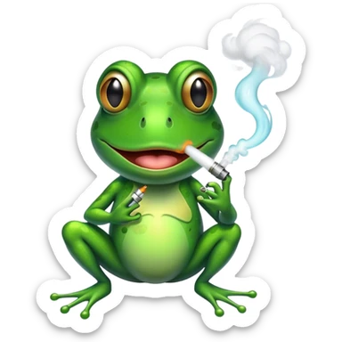 Frog vaping sticker