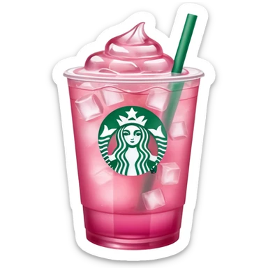 Starbucks pink drink with ice cubes sticker