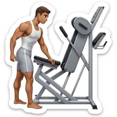 side-view of guy using calf-raise machine sticker