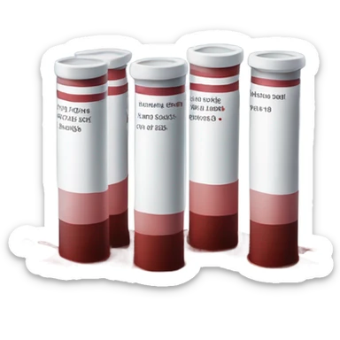 3 tubes of blood test in lab no microscope sticker