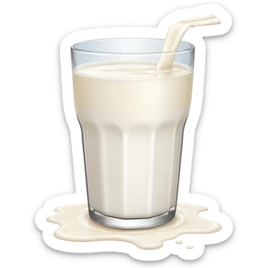 glass of milk spill on floor sticker