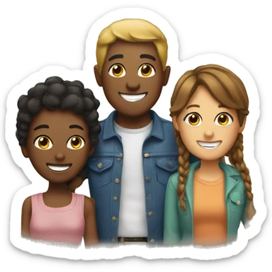 smiling indoors with friends sticker