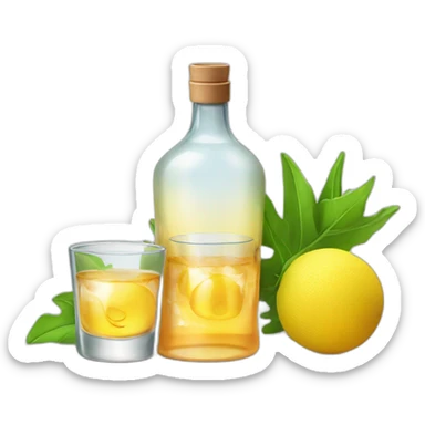 vodka bottle with glasses sunbathing sticker