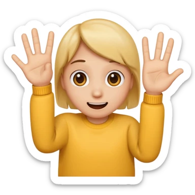 Emoji with a hand showing 5 fingers, and a face of surprise  sticker