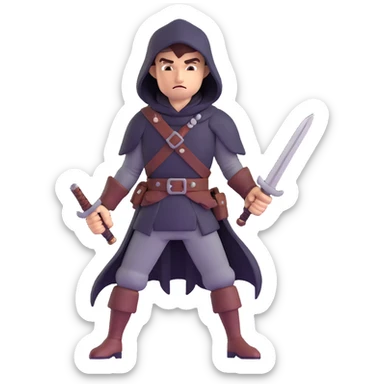 rogue thief with daggers sticker