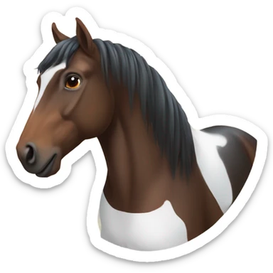 Bay horse with white star on face sticker