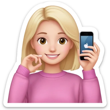 Create an emoji that’s a girl aesthetic taking a picture with her iPhone sticker