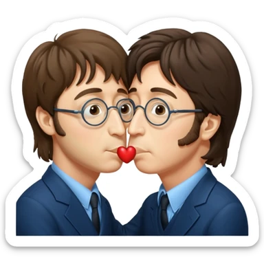 john lennon and paul mccartney kissing sticker