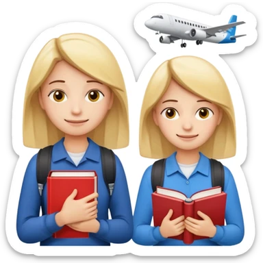 

Left: a stressed, sad student preparing for IELTS, holding books and coffee, tired face, exam stress.

Right: a happy confident student after IELTS, traveling abroad, airplane, university, freedom, smiling.

Style: emoji, clean, simple, white background. sticker