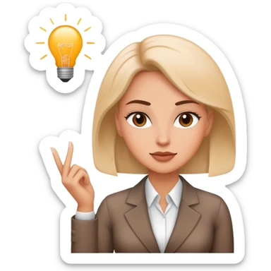 female entrepreneur brainstorm new ideas sticker