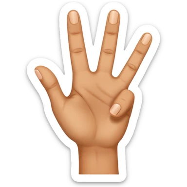 a what a hand with three fingers up sticker