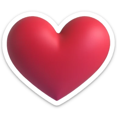 red burgundy heart sticker