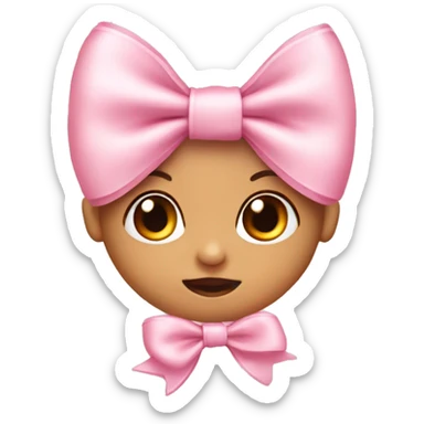 baby pink bow sticker