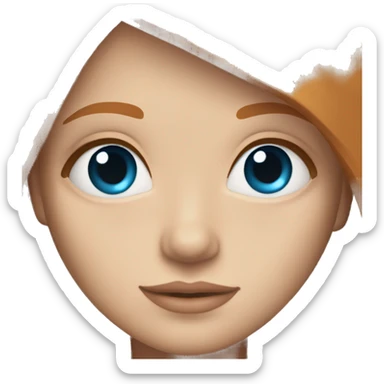 Beautiful girl with long straight ginger hair, ocean blue eyes and long eyelashes sticker