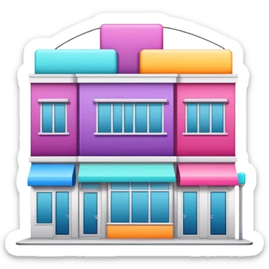 three separate beauty salon buildings connected with lines sticker